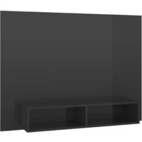 Wall TV Cabinet High Gloss Grey 120x23.5x90 cm Chipboard