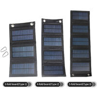 6W 5V Foldable Solar Charger With USB Port Portable Solar Panel Waterproof Compact Solar Power Phone Charger For Tablet Laptop Cellphones Camping Hiking Travel,model: Type 2