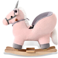 ¡¾NEW¡¿Rocking Horse Toys, Plush Rocking Horse, Toddler Rocking Chair with Handle Grip| Safe Belt |Wood Base, Animal Rider Toys, Ride On Toy for 6-36 months Kids, Gift for Boys Girls, (Unicorn) Pink