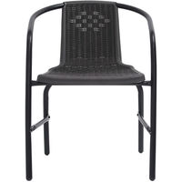 Garden Chairs 2 pcs Plastic Rattan and Steel 110 kg
