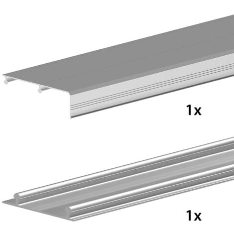 Obere und untere Aluminium-Laufschiene 180 cm, für SLID'UP 210, 220, 230 Schiebetürbeschlag, Alu eloxiert