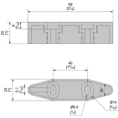 Schiebetorbeschlag SLID'UP 2000 kurze Führung für U-Profil 30x30 mm