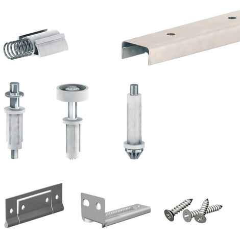 Schiebetürbeschlag FALTSYSTEM SLID'UP 200, Laufschiene 908 mm, für 2 Paneele bis 14 kg, für Falttüren, Schränke, Nischen