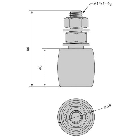 Führungsrolle konvex 40 mm für SLID'UP 1600 Schiebetorbeschlag