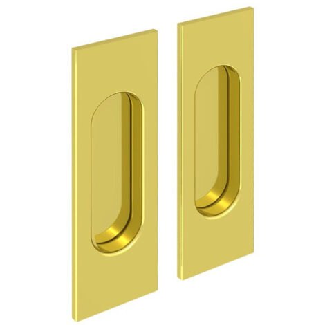 Schiebetürgriff Set, 1 Paar, Stahl, rechteckig, goldfarben