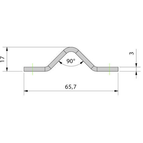 Stahl-Laufschiene 195 cm für V-Rille / V-Nut, für Schiebetore bis max. 400 kg