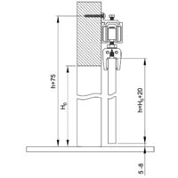 Schiebetürbeschlag für Glastüren 1 Tür bis 100 kg Laufschiene 180 cm 