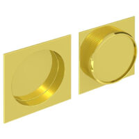 Griffmulden Set für Schiebetüren, eckig, gold, für Durchgangstüren, Zimmertüren, Schranktüren