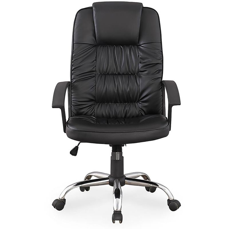 Chaise de bureau haute avec repose-pieds circulaire Ines - noir