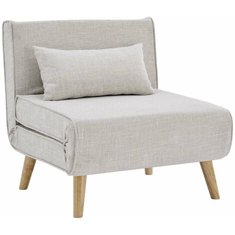 MAORA - Fauteuil convertible en tissu beige