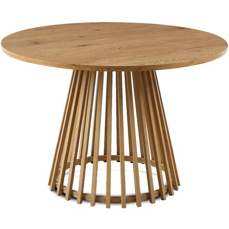 NATAL - Table à manger ronde piètement central en bois