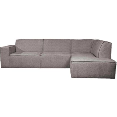ELIA - Canapé d'angle en tissu gris- Angle droit (1/5)