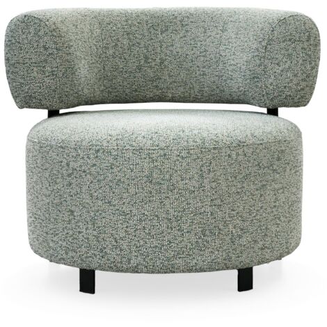 NAYA - Fauteuil design en tissu vert et métal noir (1/5)