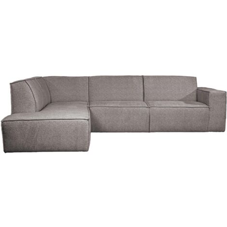 ELIA - Canapé d'angle en tissu gris- Angle gauche (1/5)