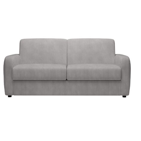 OLIVIER - Canapé 3 places convertible rapido en velours côtelé gris matelas Memory 14 cm (1/4)