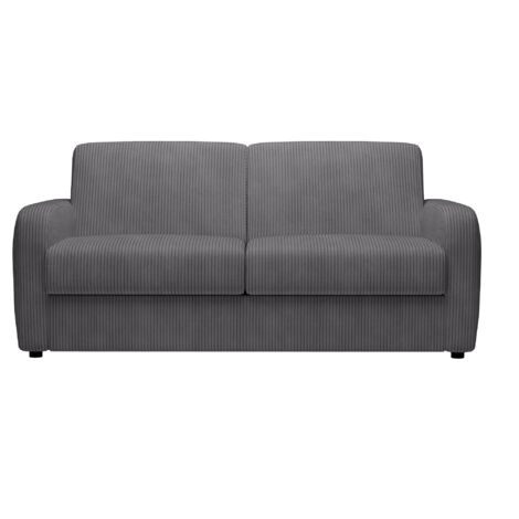 OLIVIER - Canapé 3 places convertible rapido en velours côtelé anthracite matelas Memory 14 cm (1/4)
