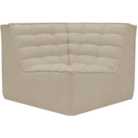 ZEYNA - Fauteuil modulable angle réversible tissu taupe (1/5)