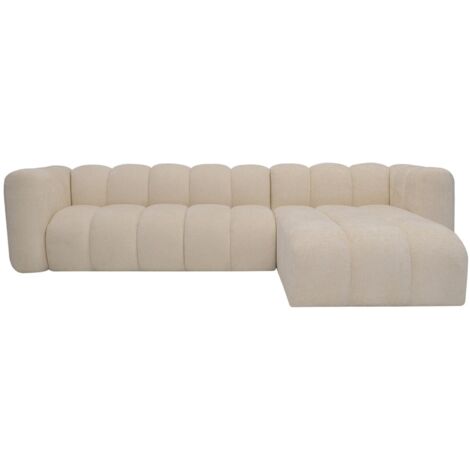 GABY - Canapé d'angle réversible en tissu beige
