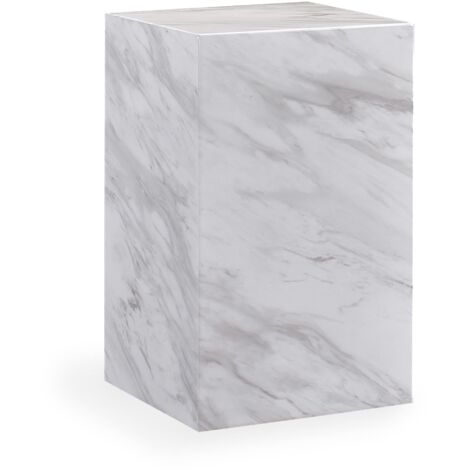 TRESA - Table d'appoint marbre d'ingénierie blanc (1/4)