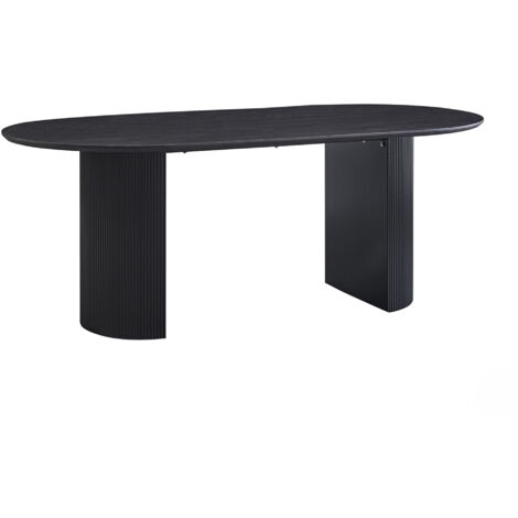 GALIA - Table à manger ovale couleur marron foncé (1/5)