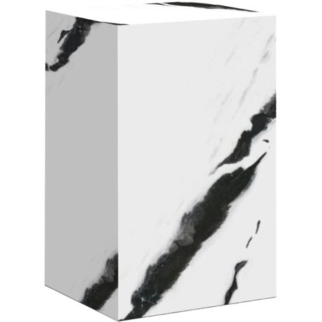 Mobilier Deco – Table d'appoint en marbre d'ingénierie blanc et noir – Design moderne – Dimensions compactes pour espaces réduits – Meuble décoratif pratique (1/3)