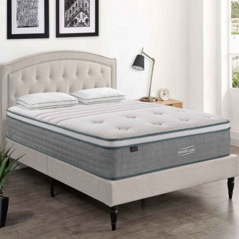 HYBRID NATURE - Matelas Hybride 160 X 200 X 29 Cm Soie Et Ressorts Ensachés