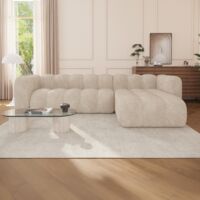 LOS ANGELES (1360) , Canapé d'angle réversible convertible gigogne, en Velours Cotelé Beige ou gris