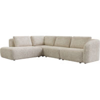 Mobilier Deco – Canapé d'angle modulable en tissu beige – 5 places – Dossier haut pour maintien – Design contemporain – Confort optimal pour salon