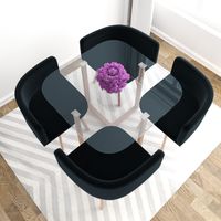 MOSAIC - Table Mosaic + 4 chaises noir