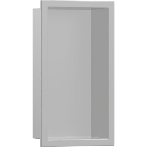 Hansgrohe – Niche murale 300x150x70mm pour zones humides – Acier inoxydable 304 – Cadre intégré – Kit d’étanchéité inclus – 56092380