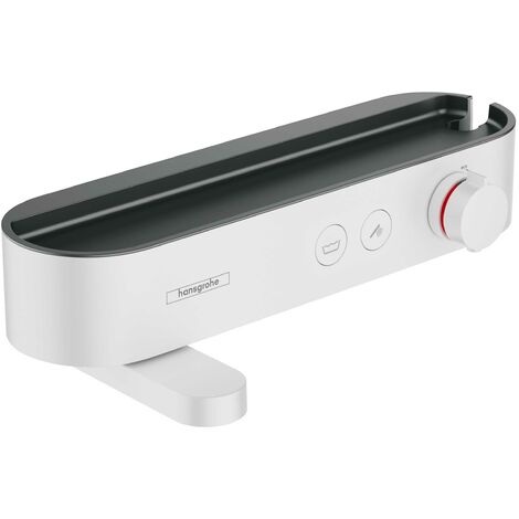 Hansgrohe – Mitigeur thermostatique de baignoire blanc mat – Débit 20,9 l/min – Commande Select – Limiteur de température – 24340700