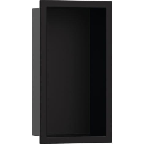 Hansgrohe – Niche murale étanche 300x150x70mm – Acier inoxydable 304 – Cadre intégré noir mat – Pour zones humides – 56092670