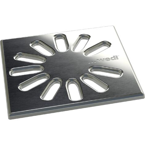 Grille d’écoulement carrée inox 115x115x5mm – Pour receveurs de douche Wedi Fundo – Installation facile – 676800033