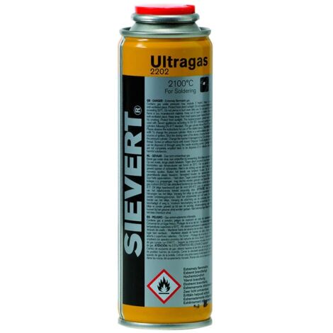 Cartouche Ultragas 60 g pour soudure – Flamme jusqu'à 2100 °C – Propane Butane – Valve de sécurité automatique – Sievert - SI220283