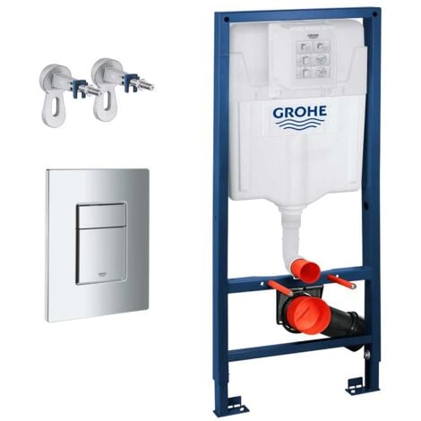 [JAMAIS UTILISÉ] GROHE Rapid SL Bâti support pour WC, 1.13 m + équerres de fixation + plaque de commande chromée
