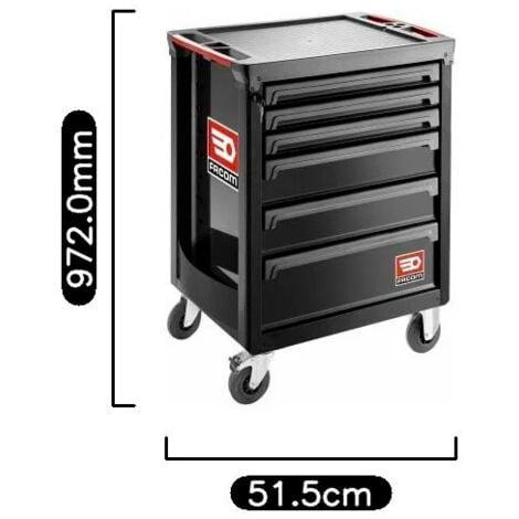 FACOM Servante d'atelier ROLL M3 6 Tiroirs Noire - ROLL.6NM3APF