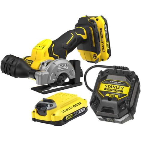 Stanley – Meuleuse sans fil 18V – Moteur Brushless – Diamètre disque 76 mm – Profondeur de coupe 19 mm – Avec 2 batteries 2Ah – SFMCM300D2QW