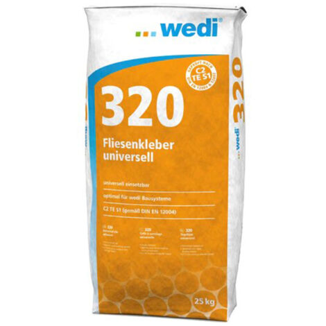Wedi – Colle à carrelage universelle – Mortier élastique pour carrelages et dalles – Résistant à l'eau et au gel – 25kg