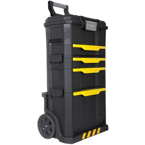 Stanley – Servante d'atelier roulante 3 en 1 – 3 boîtes à outils amovibles – Capacité de charge 25 kg – Dimensions 488x348x866 mm