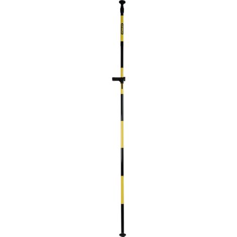 Stanley – Canne télescopique 3,30 m – Aluminium robuste – 4 sections vissables – Filetage 5/8” pour niveaux laser – 2 embouts de calage