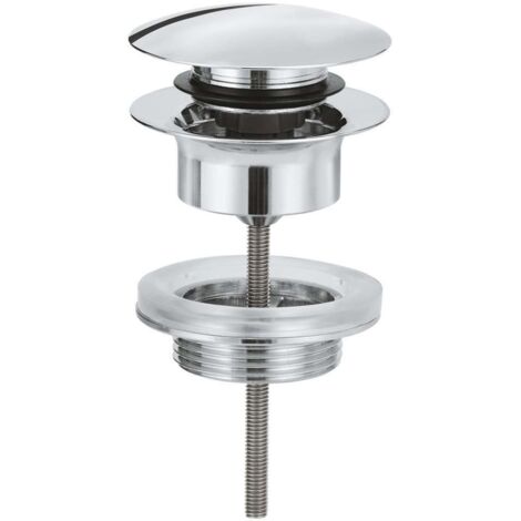Grohe – Bonde clic-clac pour lavabo avec trop plein – Finition chromée – Diamètre 64 mm – Système de clic – 65807000