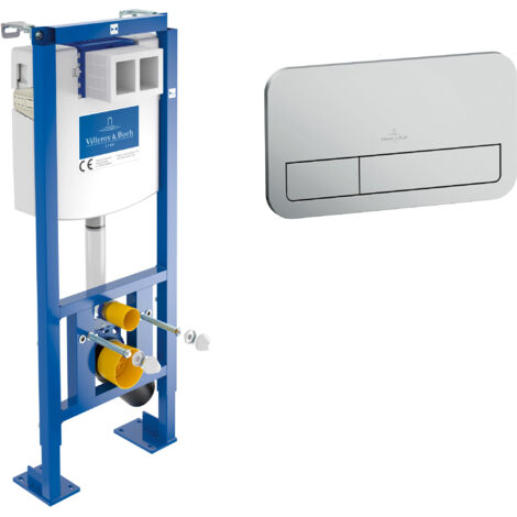 Villeroy & Boch Pack Bâti-support autoportant ViConnect + Plaque de commande chromée mat (1/5)