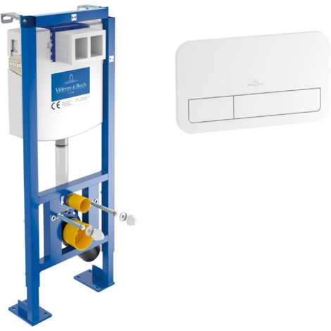Villeroy & Boch Pack Bâti-support autoportant ViConnect + Plaque de commande blanche