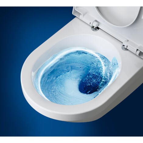 Villeroy & Boch Architectura, Cuvette suspendue sans bride TwistFlush, abattant amovible frein de chute
