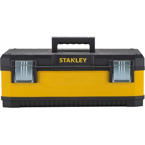 Stanley – Boîte à outils bimatière 59 cm – Structure métal et polypropylène – Cadenassable – Poignée ergonomique – Plateau porte-outils intégré