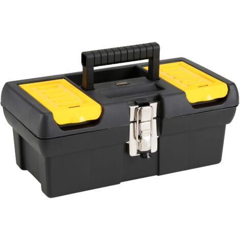 Stanley – Boîte à outils en polypropylène 32 x 18 x 13 cm – 2 organiseurs intégrés – Loquet métallique pour sécurité – Transport facile