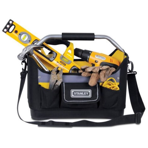 Stanley – Sac à outils 196182 en toile 600D – Dimensions 41x42x26,5 cm – Capacité 18L – 15 kg de charge – Poches intérieures et extérieures