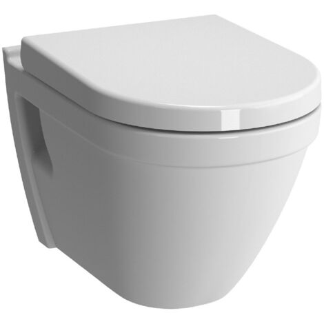 VitrA Pack WC S50 suspendu sans bride, abattant déclipsable à fermeture douce, charnières inox (1/5)