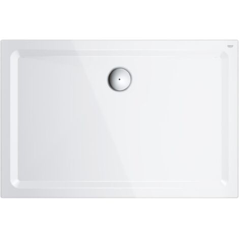 Grohe – Receveur de douche acrylique 80 x 120 cm – Épaisseur 3 cm – Blanc alpin – Évacuation 90 mm pour installation facile (1/4)