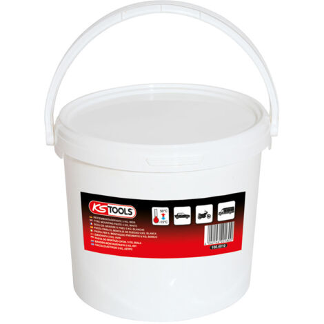 Kstools – Pâte pour montage de pneus 5 kg blanche – Lubrification optimale pour jantes acier et alliage – Sèche rapidement – Application facile